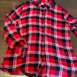 Plaid, Lacy, Red and Black Shirt